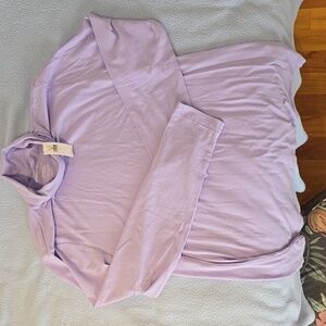 Banana Republic Timeless Tee Long Sleeve Turtleneck Lavender Large NWT